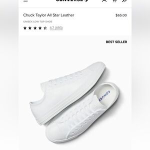Converse Chuck Taylor All Star Leather White Shoes